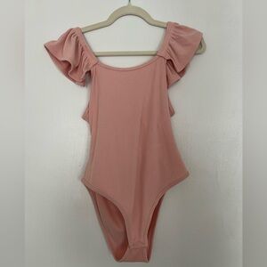 Blue Rain Blush Ruffled Bodysuit